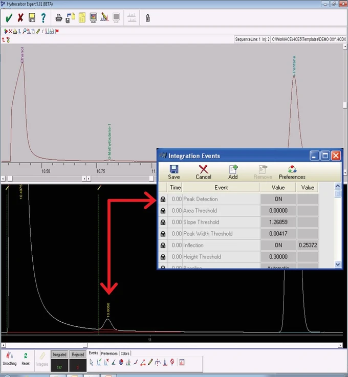 Wasson: Integrace píku v programu Hydrocarbon Expert
