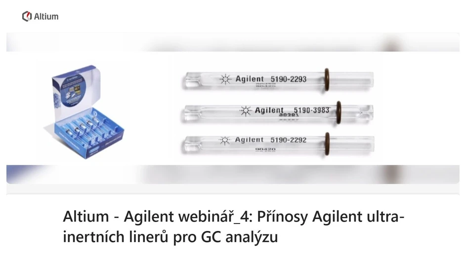 Altium: Přínosy Agilent ultra-inertních linerů pro GC analýzu