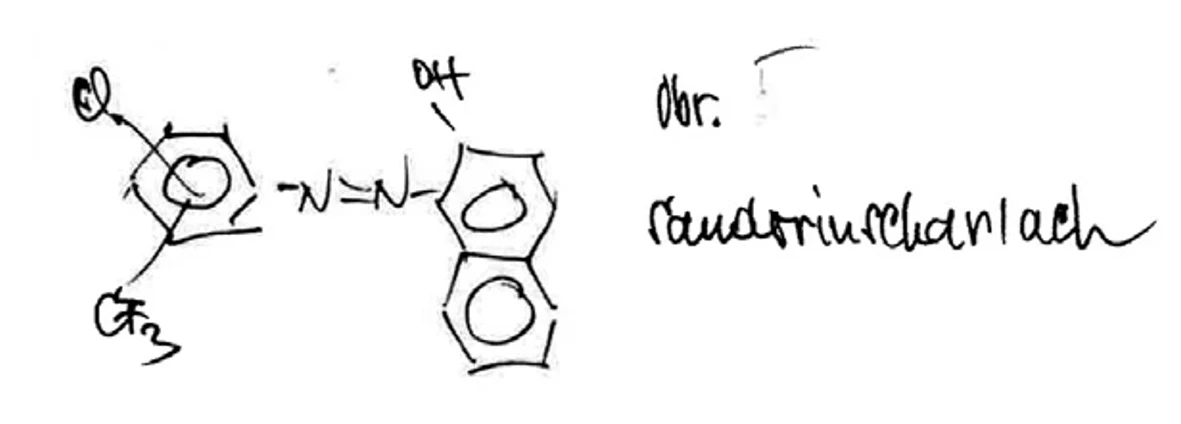 ČSHS: Obrázek 6: Strukturní vzorec Sandorinscharlachu