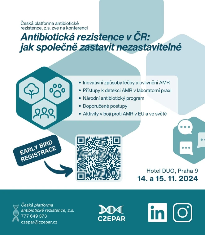CZEPAR: CZEPAR Konference 2024 - Antibiotická rezistence v ČR: Jak společně zastavit nezastavitelné.