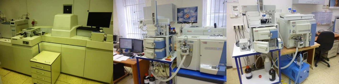 VŠCHT Praha: Centrální laboratoře - Laboratoř hmotnostní spektrometrie GC-MS Autospec Ultima  (Micromass-Waters) + LC-MS LTQ-Orbitrap Velos + TSQ Quantum Access Max (Thermo)