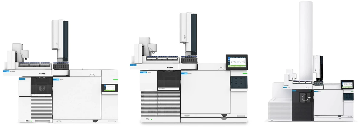 HPST: GC/MS hmotnostni spektromery Agilent 5977C GC/MSD, 7010C GC/QQQ a 7250-Q-TOF
