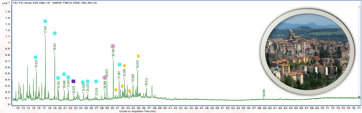 UPOL: Py GC-MS analysis of Orte Polychrome objects