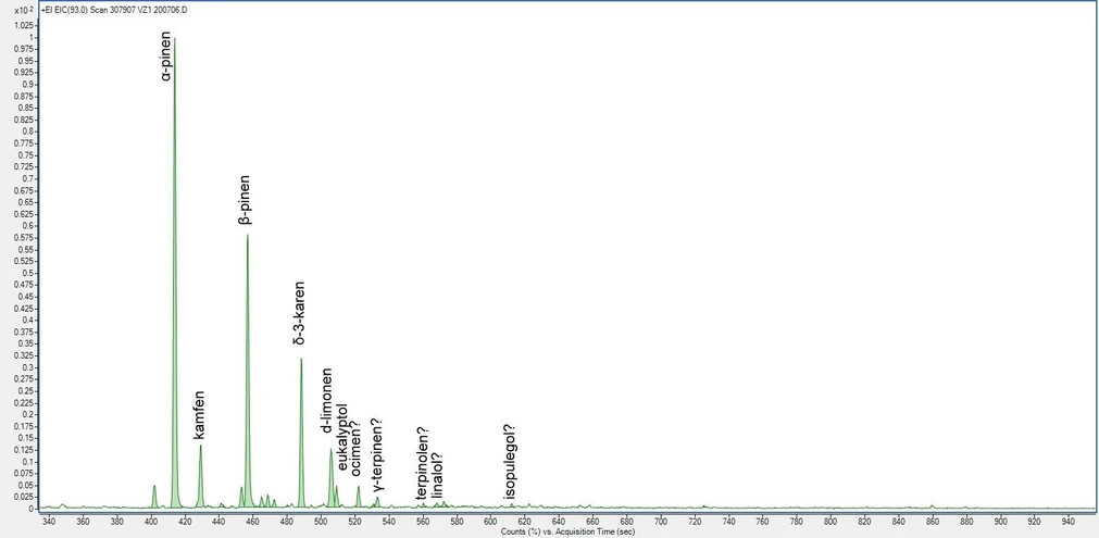 HZS: Obr. 6 Chromatogram reálného vzorku