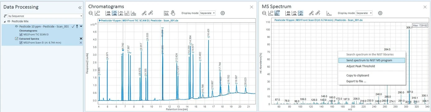 James Little: Can you send spectra to NIST’s MS Search program.
