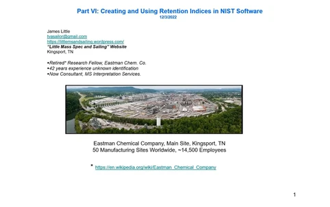 Vytváření a používání retenčních indexů v softwaru NIST