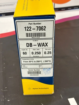 Agilent J&W DB-WAX GC kolona, 60 m × 0.25 mm × 0.25 µm, 7" Cage, 122-7062 (Testováno)