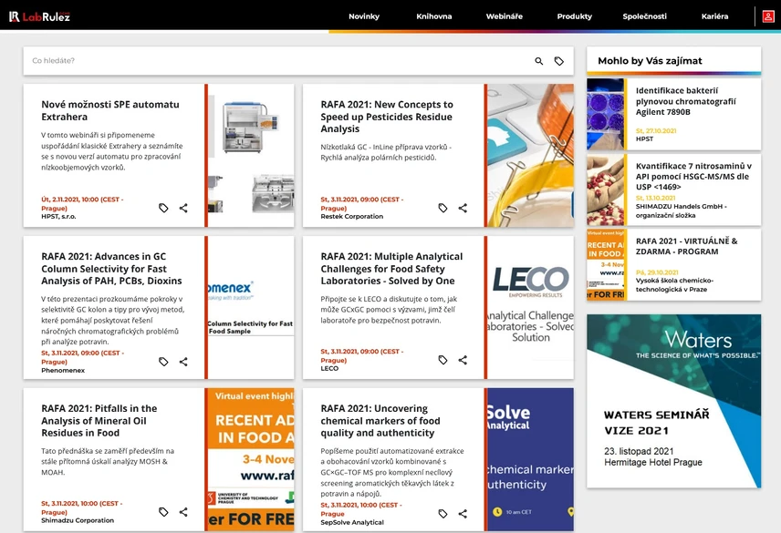 <p>LabRulez: GC a GCMS webináře 44. týden + RAFA 2021</p>
