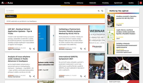 Headspace v plynové chromatografii  (GC) webináře 2022