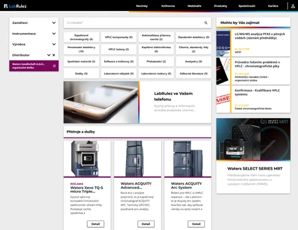 Jak vyhledávat v databázích a informacích společnosti Waters Corporation