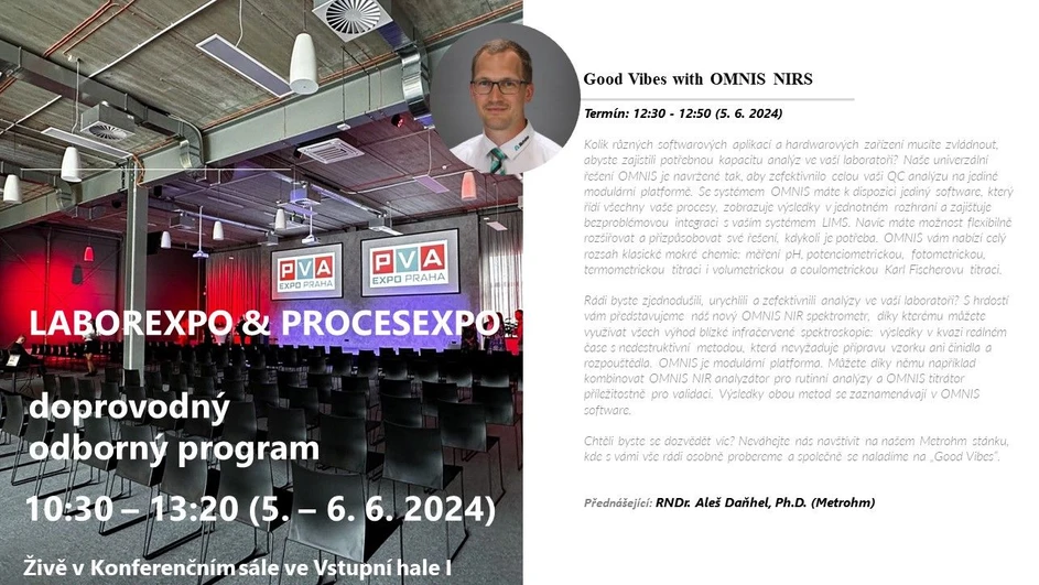 <ul>
<li><strong>Foto:</strong> LabRulez: Přednáška LABOREXPO 2024: Good Vibes with OMNIS NIRS</li>
</ul>
