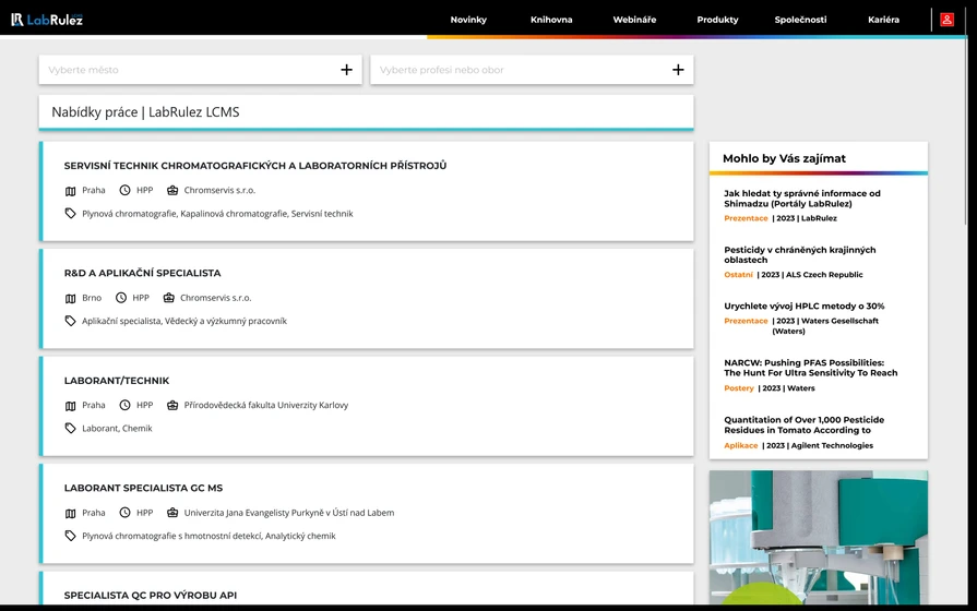 <p>LabRulez: Nabídky práce laboratoře, analytická chemie - listopad 2023</p>
