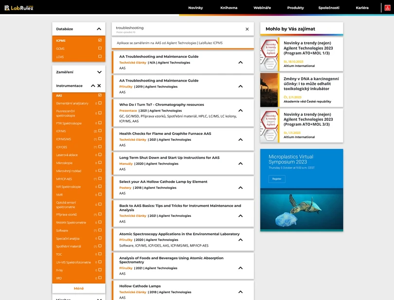 LabRulez: Výsledky hledání v knihovně LabRulez pro dotaz Troubleshooting s filty AAS a Agilent Technologies