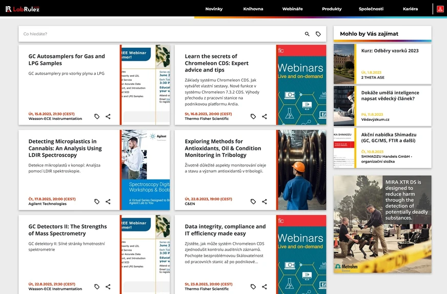 <p>LabRulez: Webináře LabRulezGCMS týden 33/2023</p>
