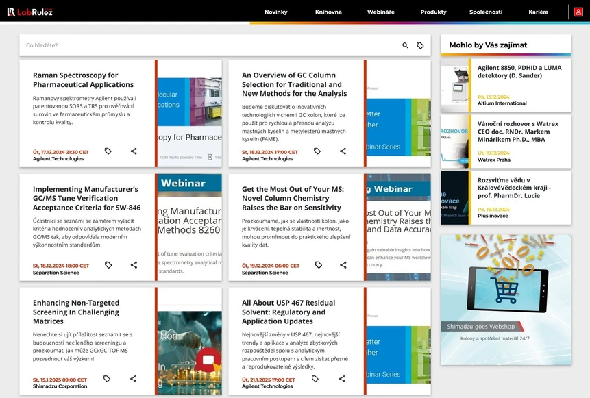 <p>LabRulez: Webináře LabRulezGCMS týden 51/2024</p>
