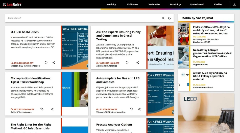 <p>LabRulez: Webináře LabRulezGCMS týden 51/2025</p>