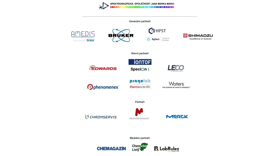 SSJMM: Partneři 24. Školy hmotnostní spektrometrie 2023