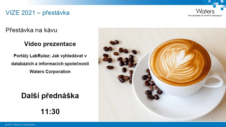 Waters VIZE 2021: Přestávka na kávu - Video prezentace společnosti LabRulez