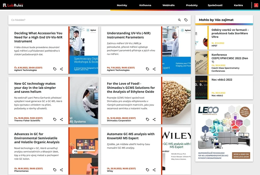 <p>LabRulez: Webináře LabRulezGCMS týden 40/2022</p>

