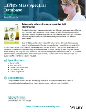 Wiley knihovna hmotnostních spekter LIPIDŮ